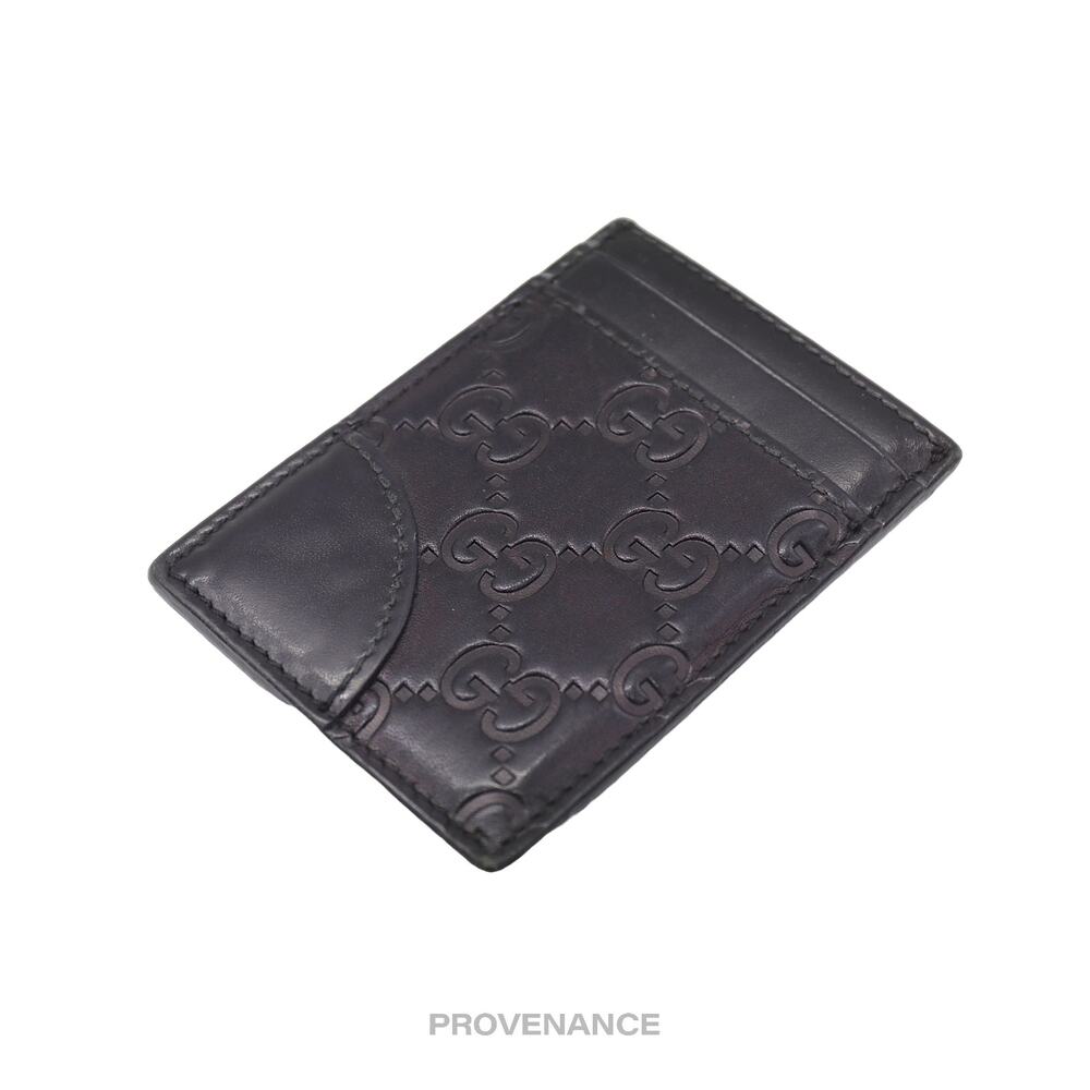 🔴 Gucci Card Holder Wallet - Black Guccissima Leather - Picture 5 of 6